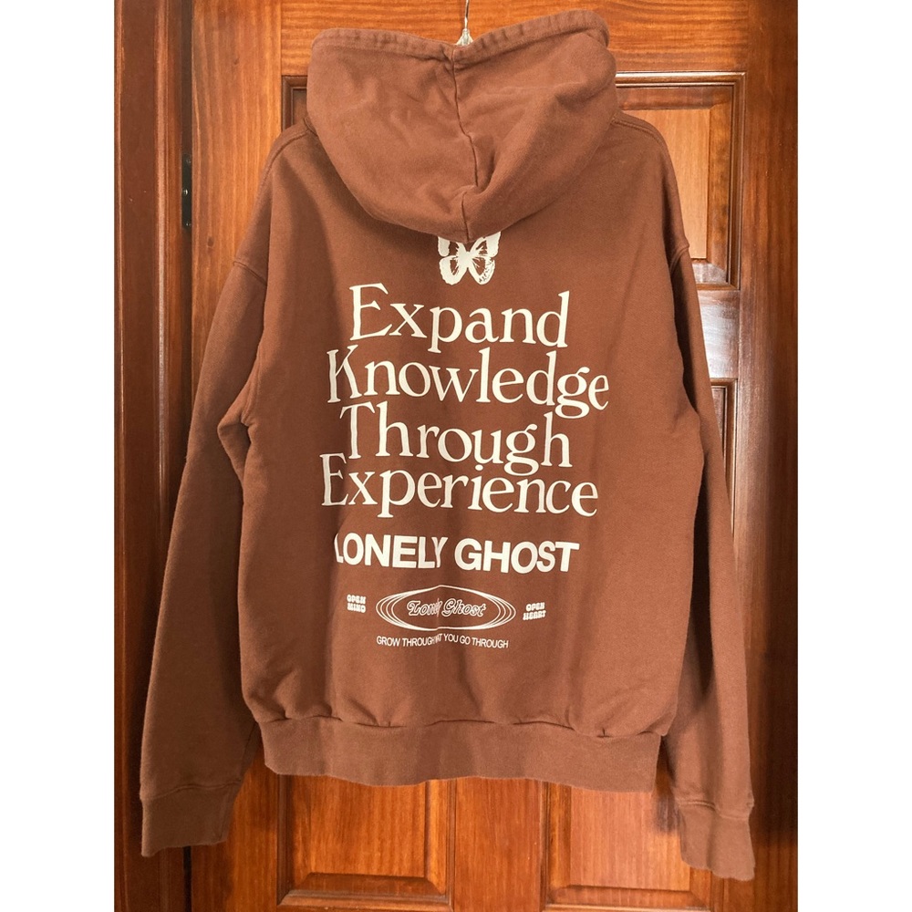 LONELY GHOST : connect hoodie : expand knowledge through experience : men women